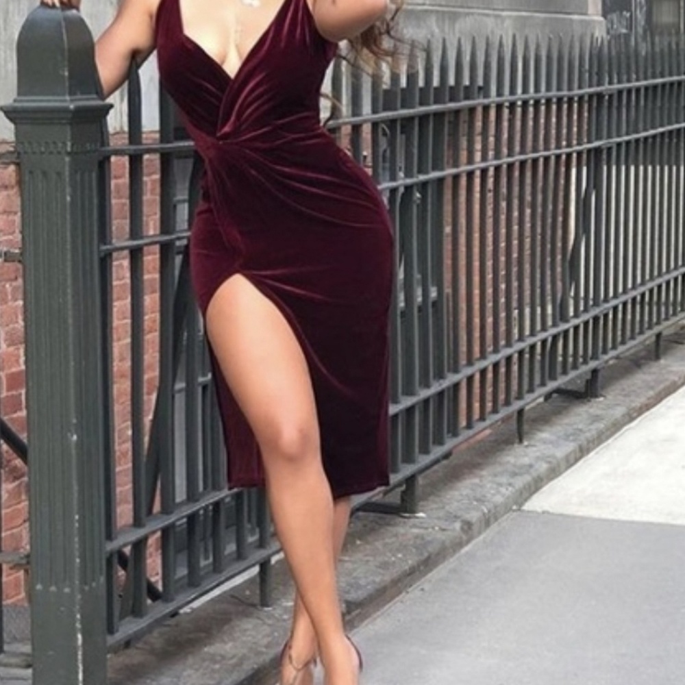 Meshki Sasha Red Velvet Dress